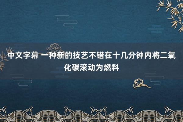 中文字幕 一种新的技艺不错在十几分钟内将二氧化碳滚动为燃料