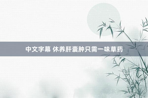 中文字幕 休养肝囊肿只需一味草药